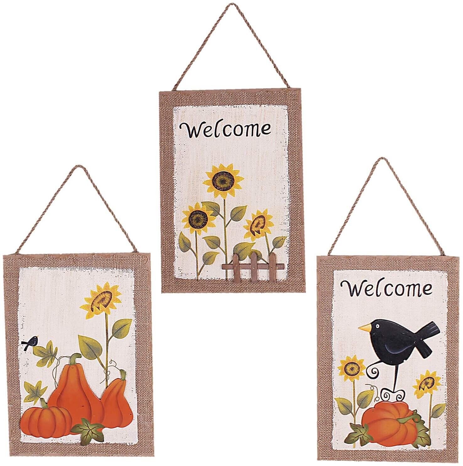 Wood Welcome Sign Set of 3 Wall Decor Rustic Hanging Welcome home decoration