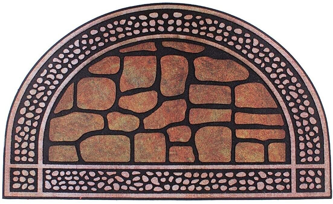 Half Round Front rubber Door Mat NonSlip Backing Absorbent Shoe Scraper Floormat
