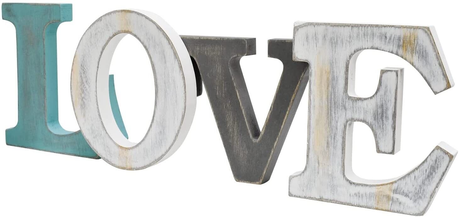 Wood Love Sign Decorative Cutout Word Sign Wall Decor Wooden Tabletop Word Sign