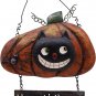 Vintage Halloween Party Supplies Metal Door Hanger Decorative Distressed Pumpkin