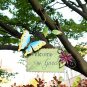 Metal Garden Welcome Sign with Butterfly Decor Set of 3, Outdoor Hanging Welcome