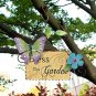 Metal Garden Welcome Sign with Butterfly Decor Set of 3, Outdoor Hanging Welcome