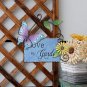 Metal Garden Welcome Sign with Butterfly Decor Set of 3, Outdoor Hanging Welcome