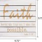Wood Wall Plaque Faith Sign, Bible Verse Wall Art Hanging Decoration 9.75&acirc;��x9.75&acirc;��