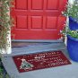 Rubber Welcome Door Mat, Decorative Indoor Outdoor Merry Christmas Doormat Red