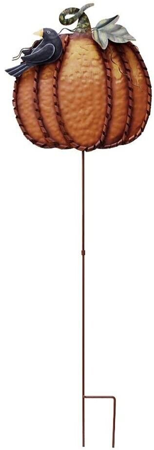 Pumpkin Garden Stake Metal Welcome Sign Fall Decor Decorative Pumpkin Yard...