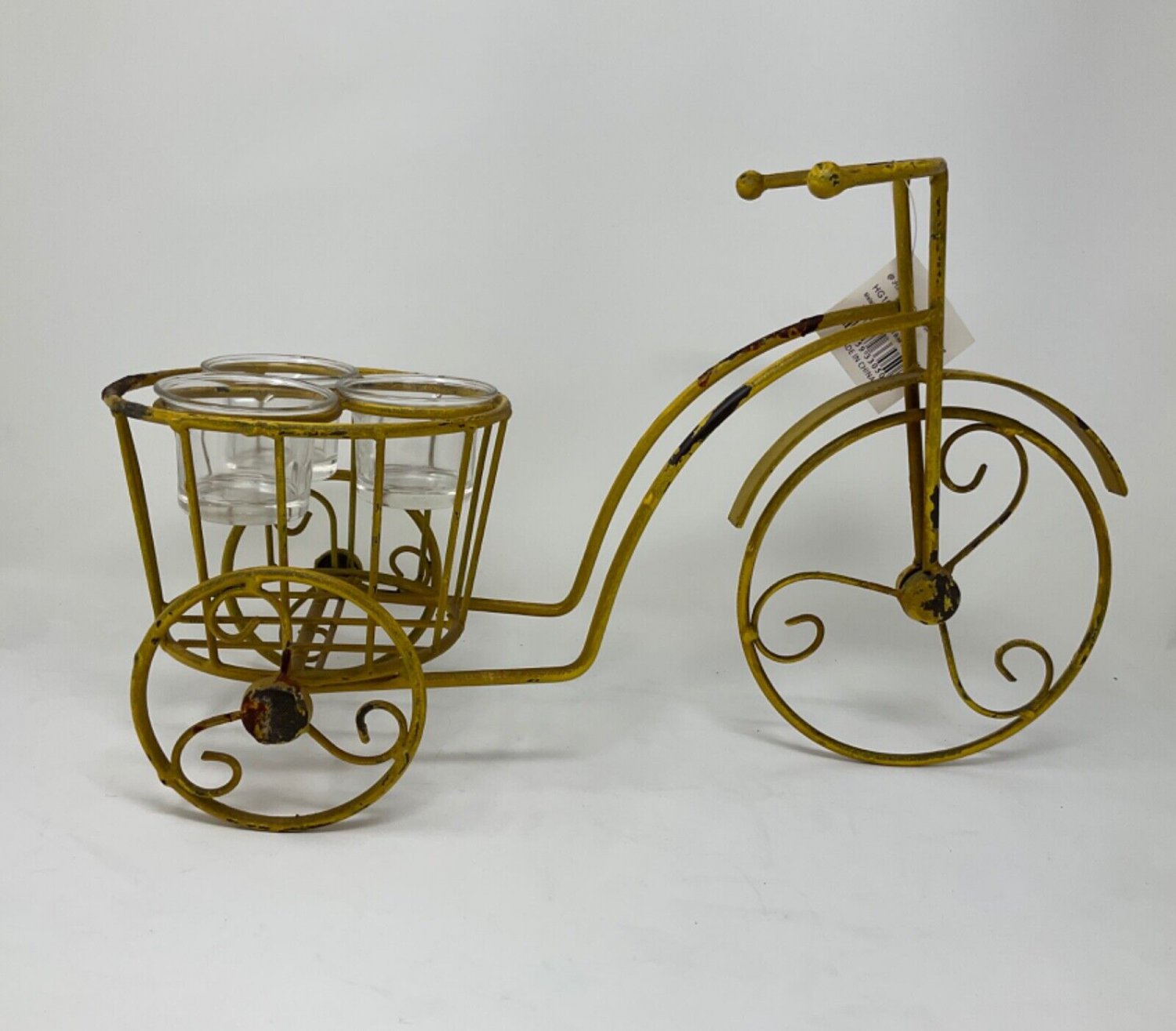 Tricycle Candle Holder Rustic Metal Nostalgia Yard vintage style Tabletop Decor
