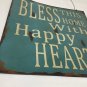 'Bless this Home wuth Happy Hearts' Metal Wall Décor
