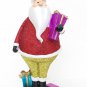 12 Inch Polyresin Toy Christmas Tree Toppers Decoration, Glitter Standing Santa