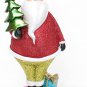 12 Inch Polyresin Toy Christmas Tree Toppers Decoration, Glitter Standing Santa