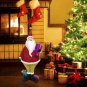 12 Inch Polyresin Toy Christmas Tree Toppers Decoration, Glitter Standing Santa