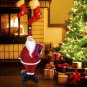 12 Inch Polyresin Toy Christmas Tree Toppers Decoration, Glitter Standing Santa