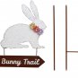 Metal Easter Bunny Garden Stake Decorative Rabbit Yard Sign Spring Lawn Decor...