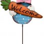 Garden Stake Easter Bunny Boy Metal Stake Garden Decor Rabbit with Carrot...