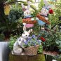 Garden Stake Easter Bunny Boy Metal Stake Garden Decor Rabbit with Carrot...