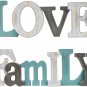 Multicolor Wooden Love Family Word Sign Freestanding Block Letters Wall Mounted