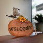 Metal Sackcloth Pumpkin with black bird and sunflower Welcome sign TabletopDecor