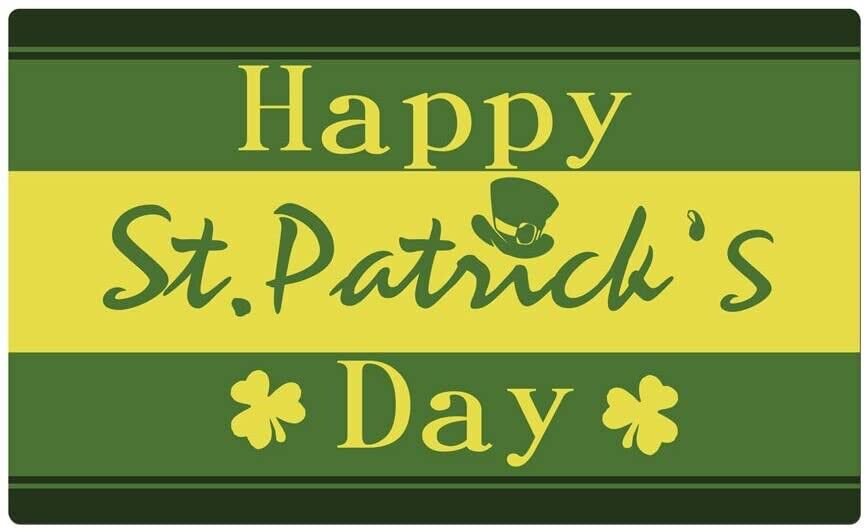 Rubber Welcome Door Mat Decorative Indoor Outdoor Non Slip  (St Patricks Day)