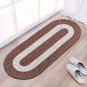 Braided Area Rug Woven Doormat Reversible Oval Floor Carpet Coffee 24"x60"x0.5"