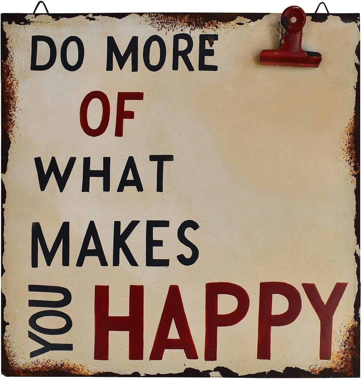 'Do More of Work Makes You Happy' Metal Wall D&Atilde;&copy;cor metal hanging wall decor 12&acirc;��