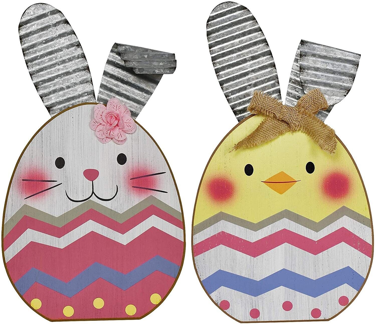 Rustic Wood Easter Rabbit D&Atilde;&copy;cor Standing Home Decor Spring Easter Bunny Set of 2