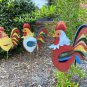 Metal Rooster Garden Stake Decorative Rooster Ornament Outdoor Patio Yard Decor