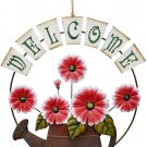Vintage Metal Welcome Sign Hanging Flower Watering Can Design Front door sign Vintage Metal Welcome Sign Hanging Flower Watering Can Design Front door sign