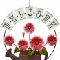 Vintage Metal Welcome Sign Hanging Flower Watering Can Design Front door sign