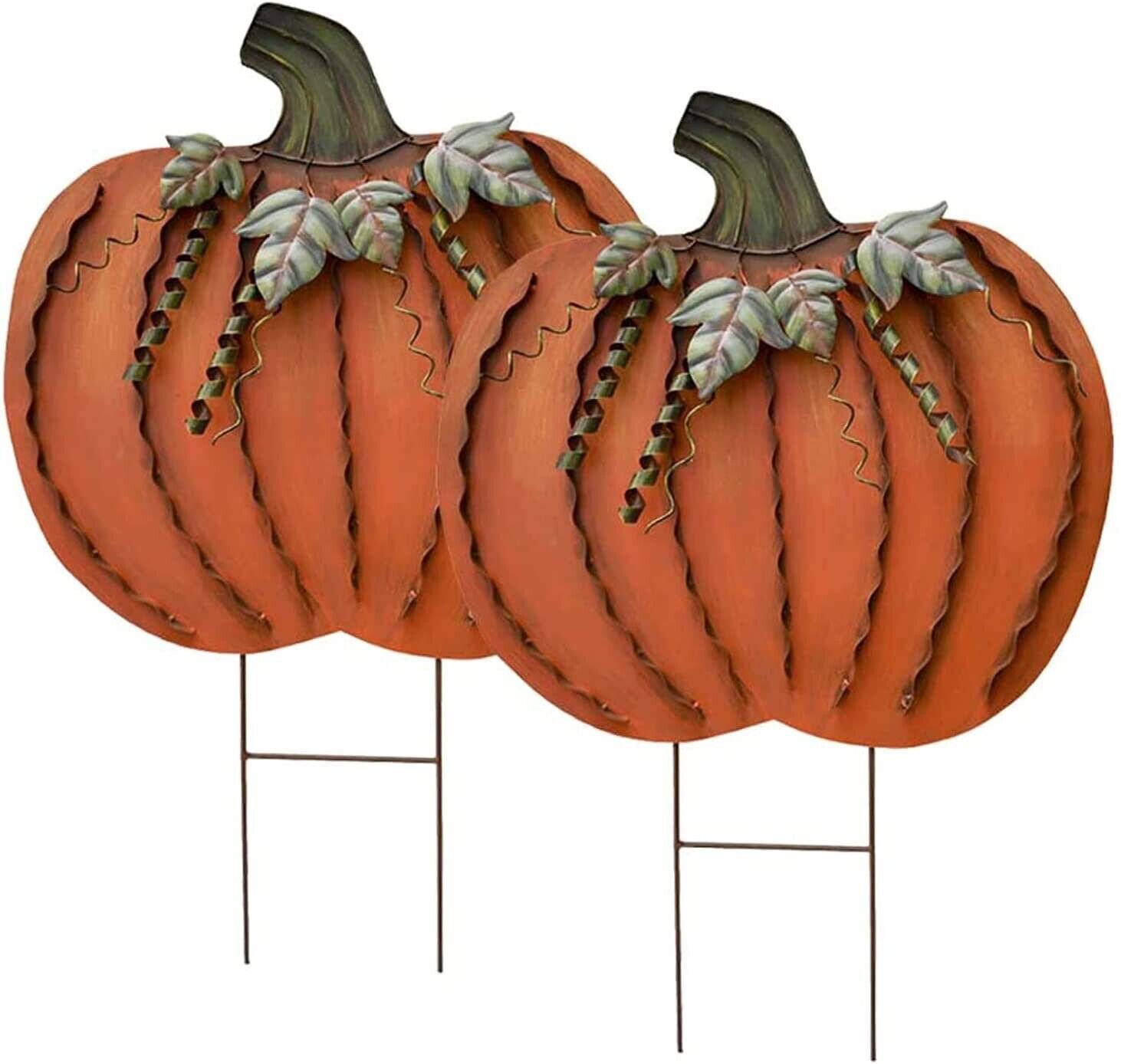 Pumpkin Yard Sign with Metal Stake Lawn Decoration Pumpkin Yard Stake Fall Decor