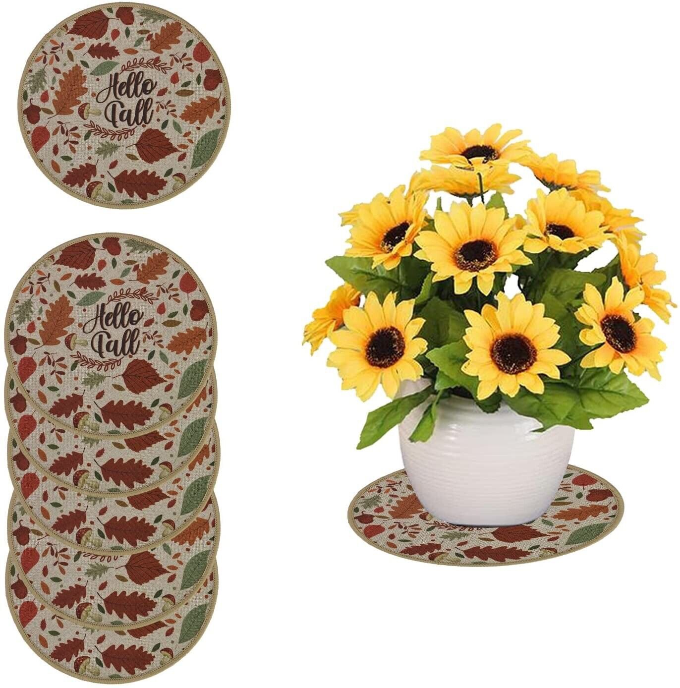 Plant Pot Mats Set of 6 Water Absorbent 8.5" Non-Slip Pot Pad Heat Resistant Mat