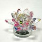 Colorful Crystal Lotus Flower with Rotating Base Sculpted Decorations Gifts
