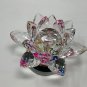 Colorful Crystal Lotus Flower with Rotating Base Sculpted Decorations Gifts
