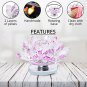 Colorful Crystal Lotus Flower with Rotating Base Sculpted Decorations Gifts