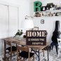 Rustic Box Sign Decor with Saying Home Is Where the Heart Is Wood Plaque Hanging