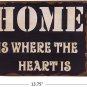 Rustic Box Sign Decor with Saying Home Is Where the Heart Is Wood Plaque Hanging