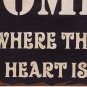 Rustic Box Sign Decor with Saying Home Is Where the Heart Is Wood Plaque Hanging