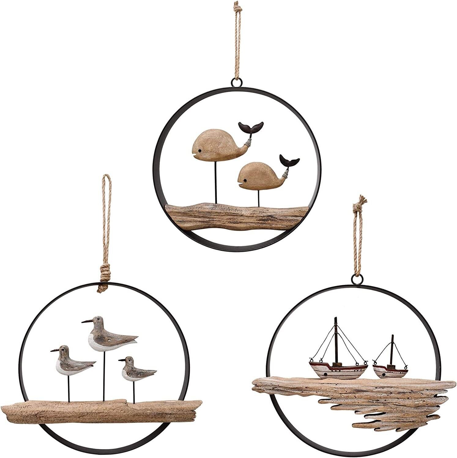 Wooden & Metal Nautical Decor Hanging Wood Nautical Decoration Home Wall Decor