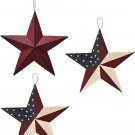 3set Patriotic Metal Barn Star Wall Decor, 12inch Hanging Country Rustic Metal S