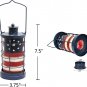 Rustic Metal Lantern Candle Holder Set of 2 with American Flag Pattern Vintage F