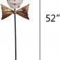 Halloween Skull Stake Decoration Rustic Metal Skull Head Decor Wearing Hat Tie G