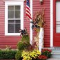 Metal Pinwheel Yard Art Decoration with USA Flag Patter 4th of July DCO Set of 2