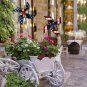 Metal Pinwheel Yard Art Decoration with USA Flag Patter 4th of July DCO Set of 2