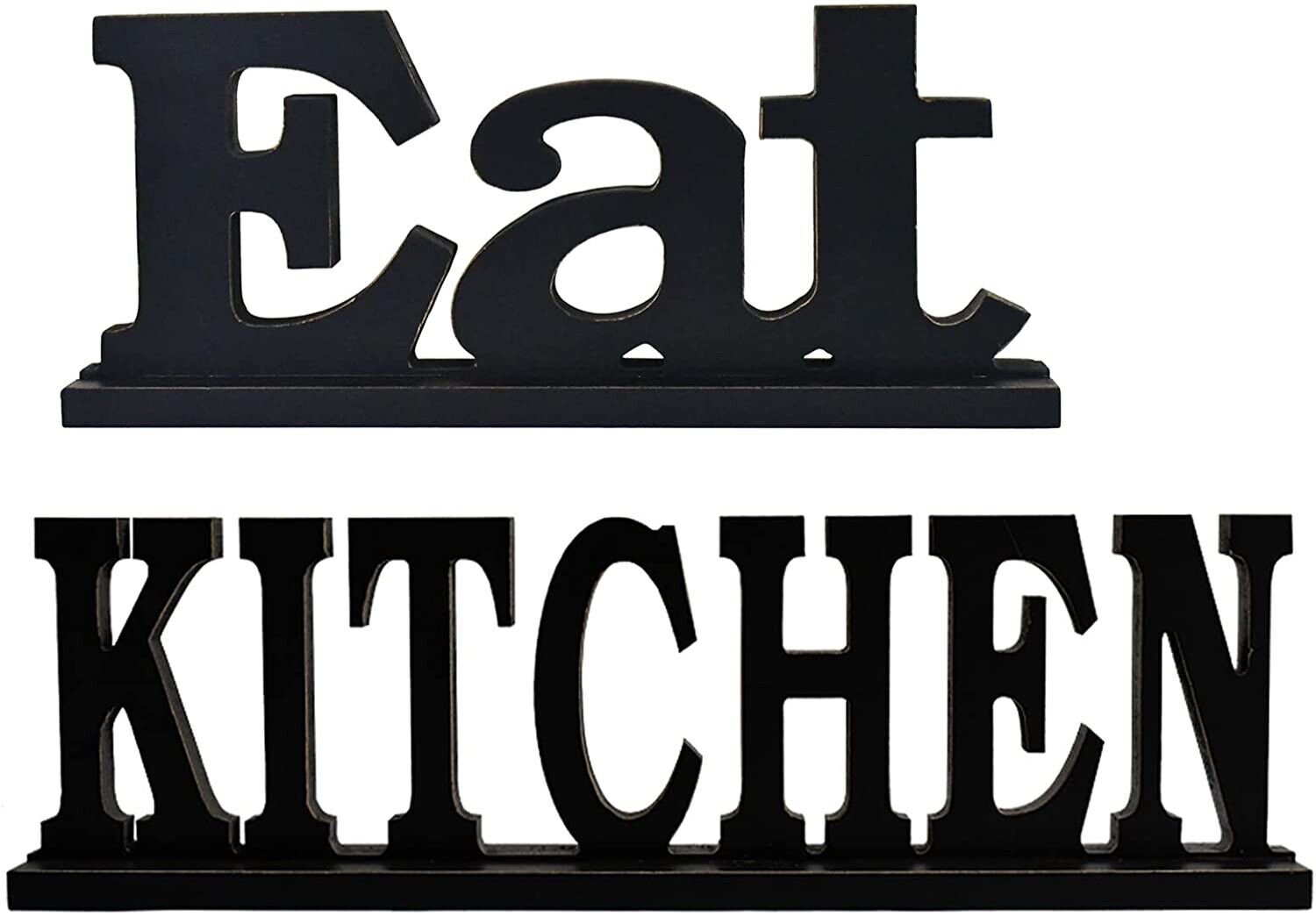 Eat Kitchen sign wood letter Decorative Freestanding Table top sign decorations