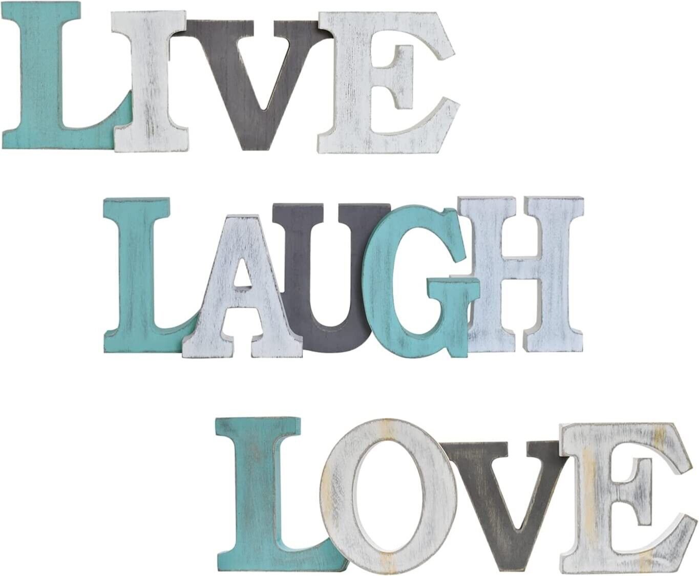Rustic Live Laugh Love Wall Decor Sign Decorative Wooden Block Letters WallDecor