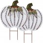 Metal Pumpkin Stakes Yard Signs Fall Decor Decorative Garden Stake  26&acirc;�� H x 2