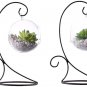 2X 11.5 H Ornament Display Stand, Black Iron Glass Ball Ornament Holder Stand