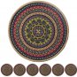 Colorful Boho Plant Pot Mat Set of 6 Absorbent Non Slip for Table Desk Floor 8.5