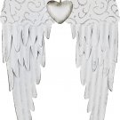 Antique Hanging Metal Angel with Heart Decorative Angel Wings Wall Sculpture... Antique Hanging Metal Angel with Heart Decorative Angel Wings Wall Sculpture...