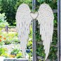 Antique Hanging Metal Angel with Heart Decorative Angel Wings Wall Sculpture...