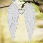 Antique Hanging Metal Angel with Heart Decorative Angel Wings Wall Sculpture...